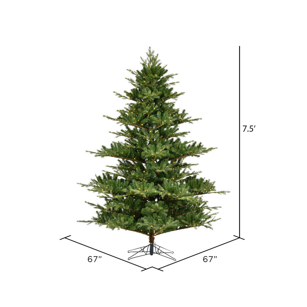 Vickerman 7.5' x 67" Sherwood Fir Artificial Christmas Tree with Warm White LED Lights
