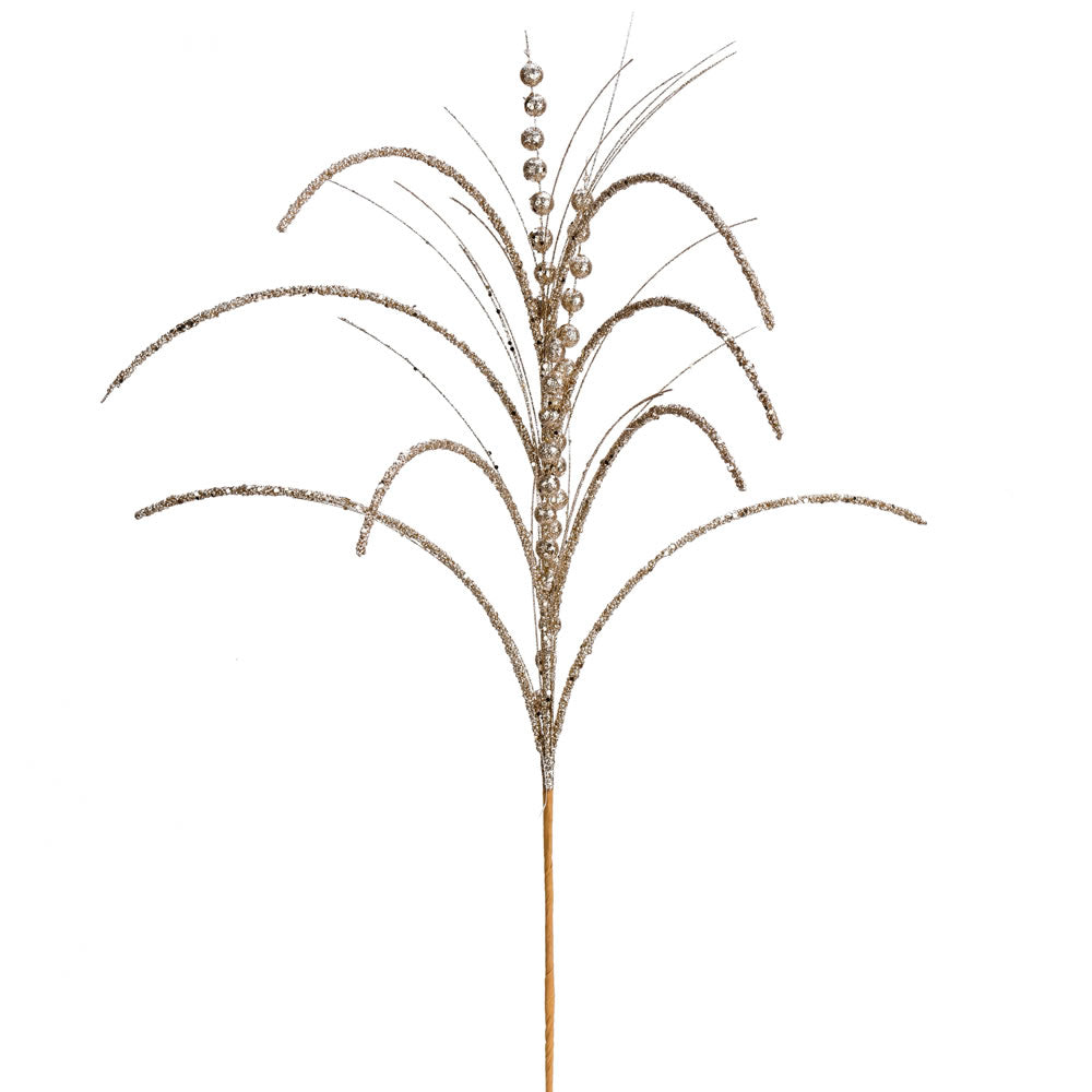 Vickerman 29" Champagne Glitter Harvest Artificial Christmas Spray. Includes 6 sprays per pack.