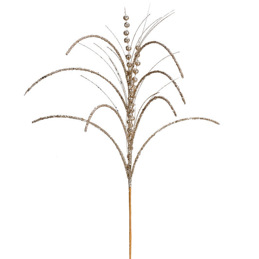 Vickerman 29" Champagne Glitter Harvest Artificial Christmas Spray. Includes 6 sprays per pack.