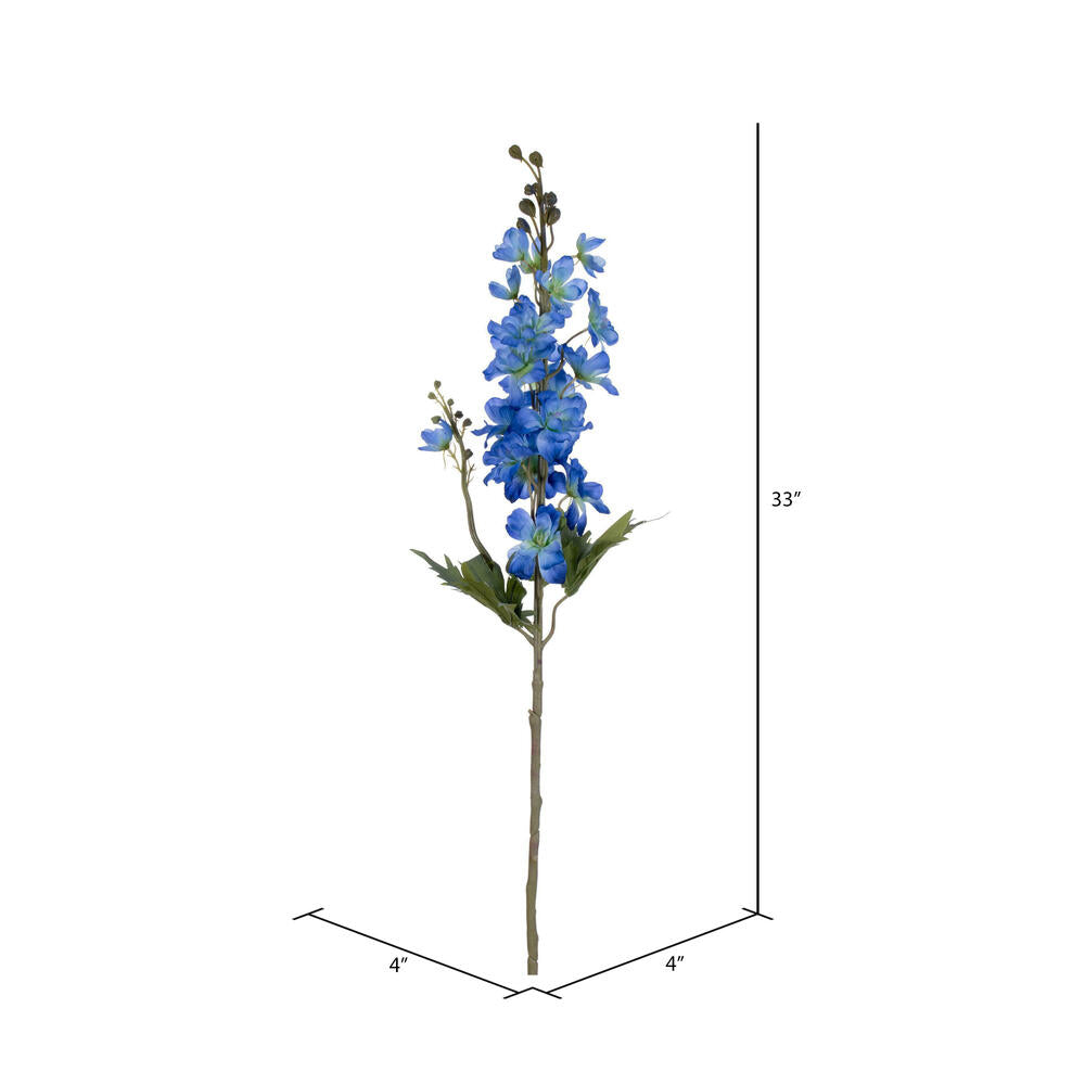 Vickerman 33" Artificial Blue Larkspur Spray. 3 Stems In A Bag.