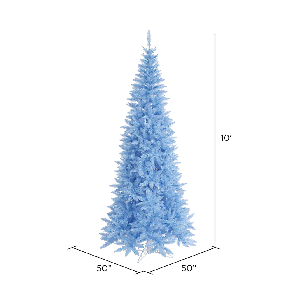 Vickerman 10' Sky Blue Fir Slim Artificial Christmas Tree Unlit