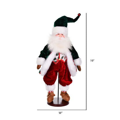 Vickerman 19" Jingle Bell Collection Santa Doll with Stand