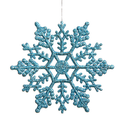 Vickerman 4" Turquoise Glitter Snowflake Christmas Ornament 24 per Box