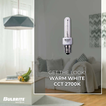 BULBRITE KRYPTON/XENON T3 CANDELABRA SCREW (E12) 20W DIMMABLE LIGHT BULB 2700K/WARM WHITE 2PK (473021)
