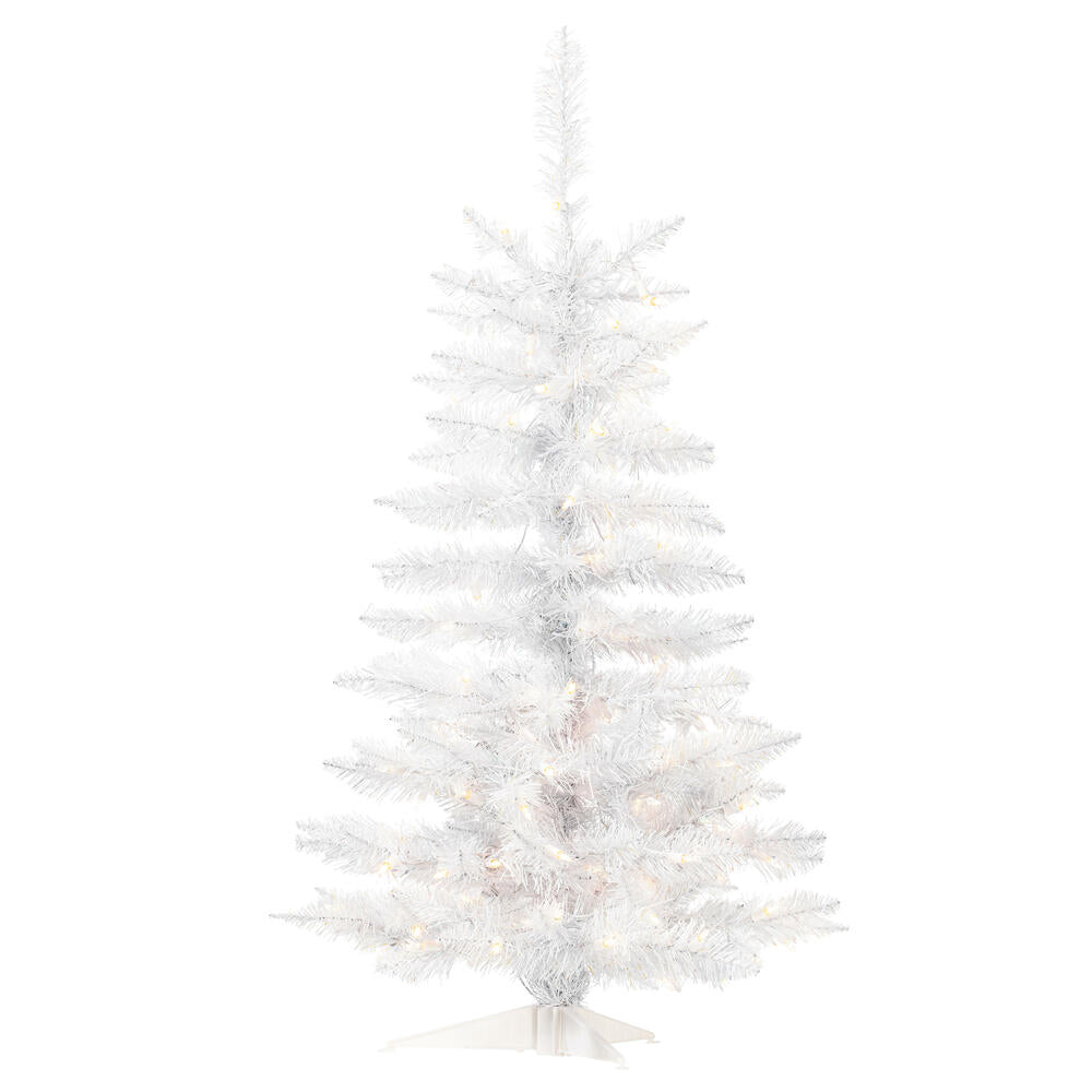 Vickerman 3.5' Sparkle White Spruce Artificial Christmas Tree Pure White LED Lights