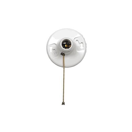 Westgate Bakelite Keyless Lampholder With Pull Chain, 2 Terminal Screws, Electrical Products, White Finish