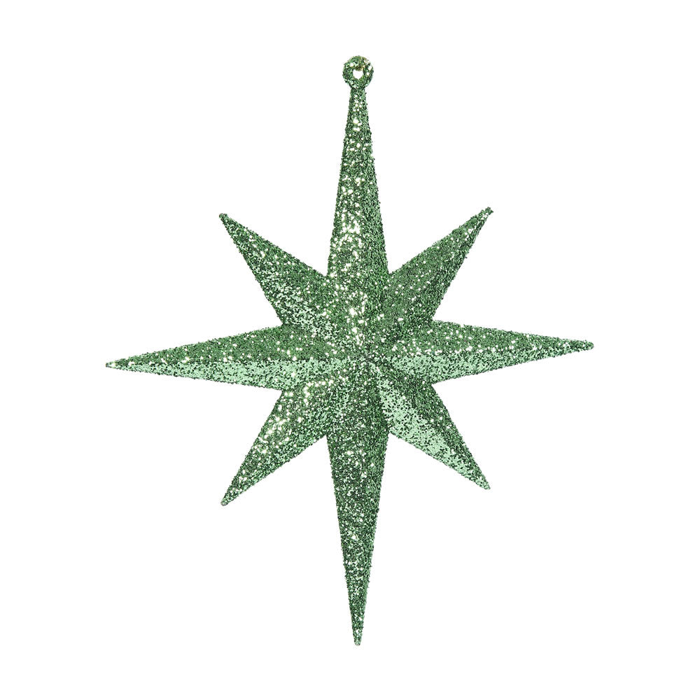 Vickerman 8" Celadon Iridescent Glitter Bethlehem Star Christmas Ornament 4 per Box