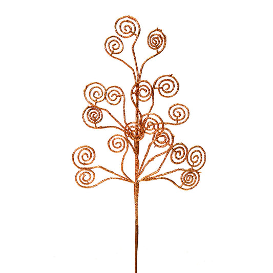 Vickerman 17" Rose Gold Glitter Artificial Christmas Spray. Includes 6 sprays per pack.