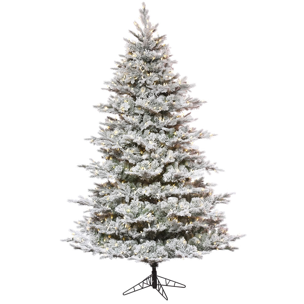Vickerman 6.5' x 54" Flocked Kiana Artificial Christmas Tree Dura-Lit® LED Warm White Mini Lights