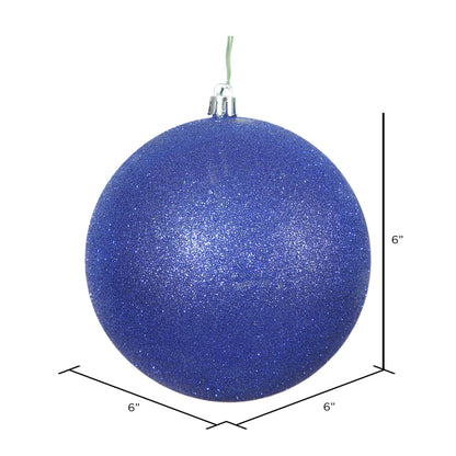 Vickerman 6" Cobalt Glitter Ball Ornament 4 per Bag