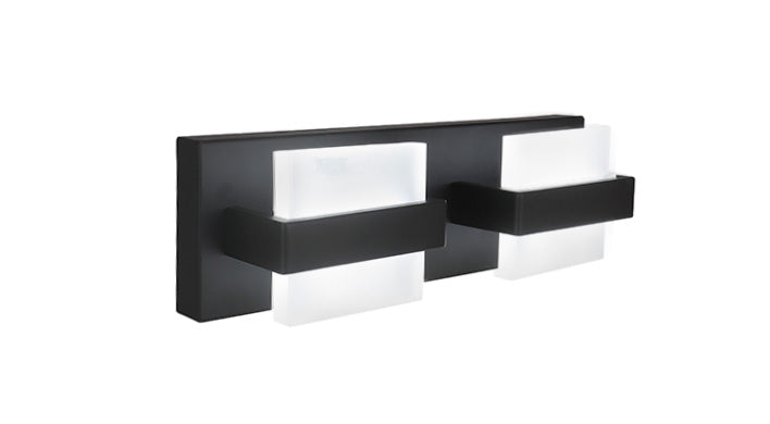 ASD Lighting LED Vanity 2-light 12W 120V CCT Selectable 2700/3000/4000/5000/6000K Dimmable Black ETL