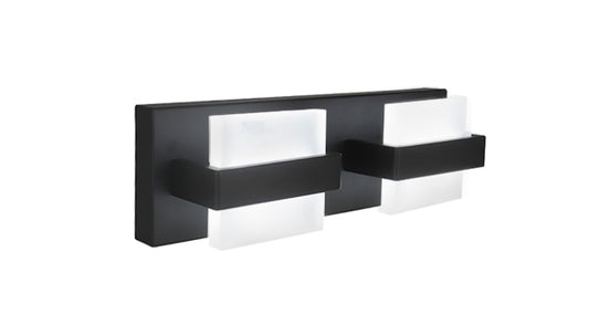 ASD Lighting LED Vanity 2-light 12W 120V CCT Selectable 2700/3000/4000/5000/6000K Dimmable Black ETL