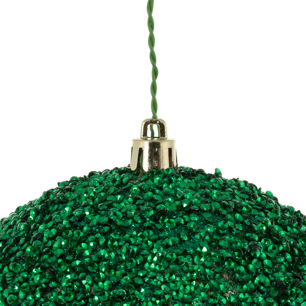 Vickerman 4.75" Seafoam Green Beaded Ball Ornament 6 per Bag
