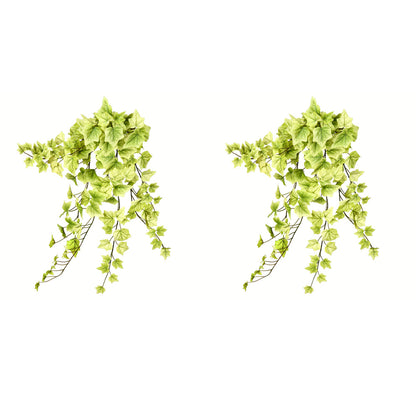 Vickerman 28" Artificial Light Green Ivy Hanging Bush Pack of 2
