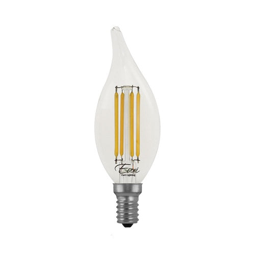 Euri Lighting VBA10-3020e-4 Vintage LED 60-Watt Equivalent BA10 Angular Tip Filament Lamp E12 Candelabra Dimmable - 2700K - 4 Pack