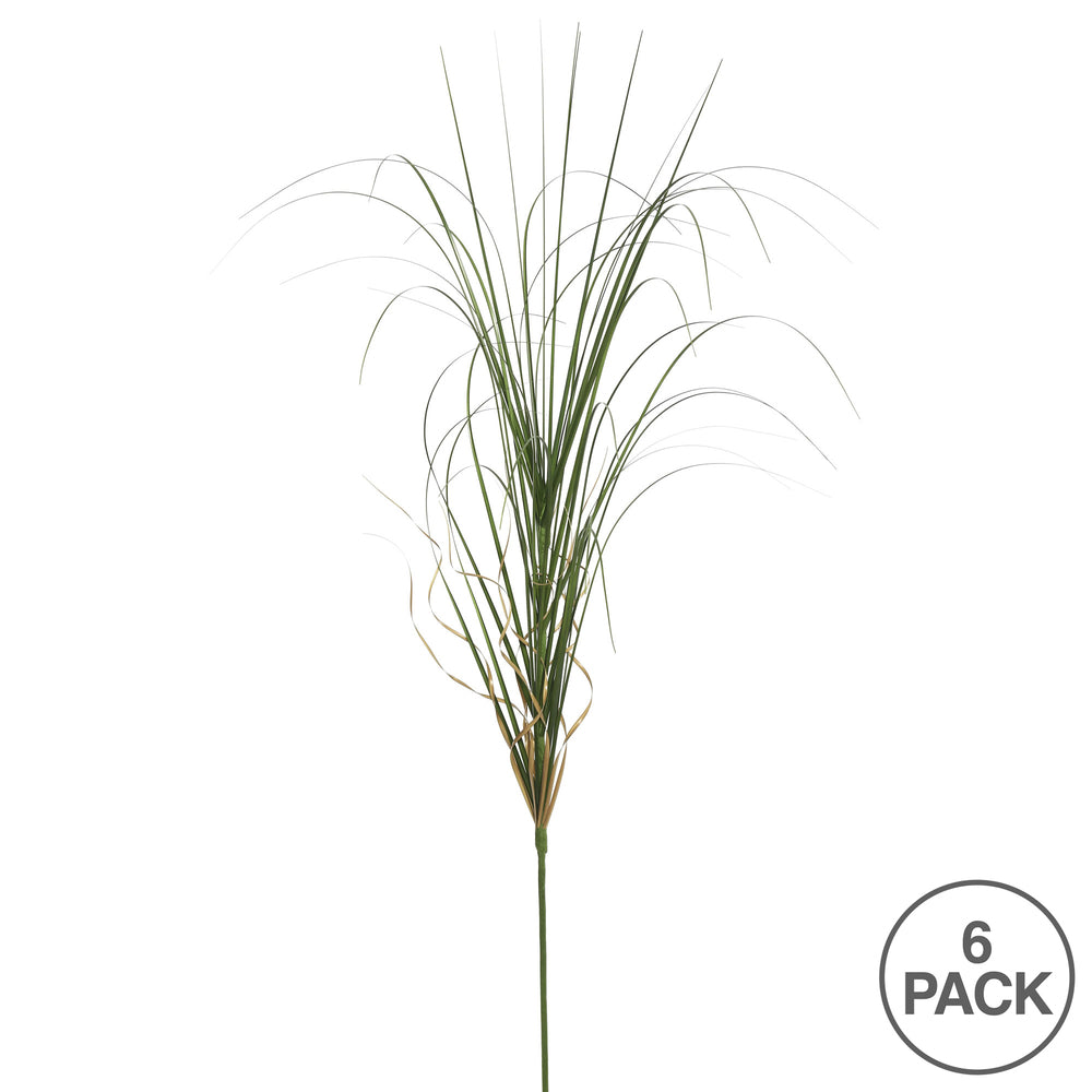 Vickerman 36" PVC Artificial Green Curled Grass Spray. Includes 6 sprays per pack.