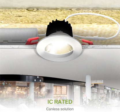 ASD Lighting LED Downlight Round 2inch 8W 120V Triac 2700/3000/3500/4000/5000K Wall Wash Trim White ETL