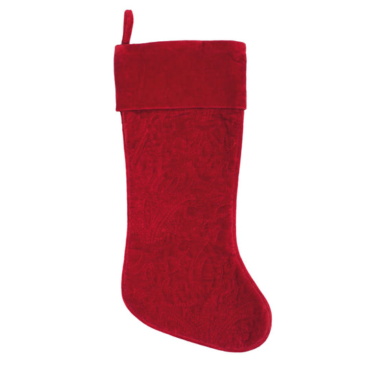 Vickerman Decorative 8" x 19" Christmas Eve Red Christmas Stocking