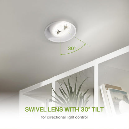 ASD Lighting LED Trimless Downlight Gimbal Round 3inch 12W 120V Triac 2700/3000/3500/4000/5000K White ETL