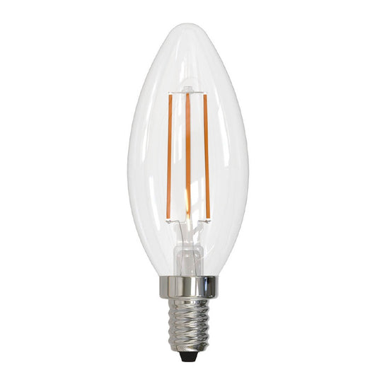 Bulbrite 5 Watt Dimmable Clear Filament B11 Candelabra (E12) LED Bulb - 500 Lumens, 2700K, and 80 CRI