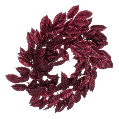 Vickerman 24" Burgundy Artificial Gardenia Glitter Wreath.