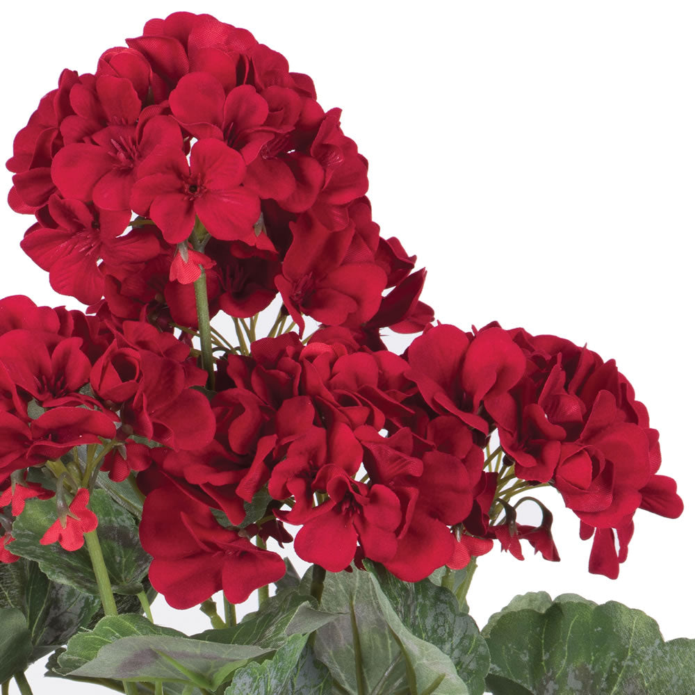 Vickerman 19.5" Artificial Red Geranium Bush.