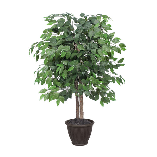 Vickerman 4' Artificial Ficus Bush Brown Plastic Container.