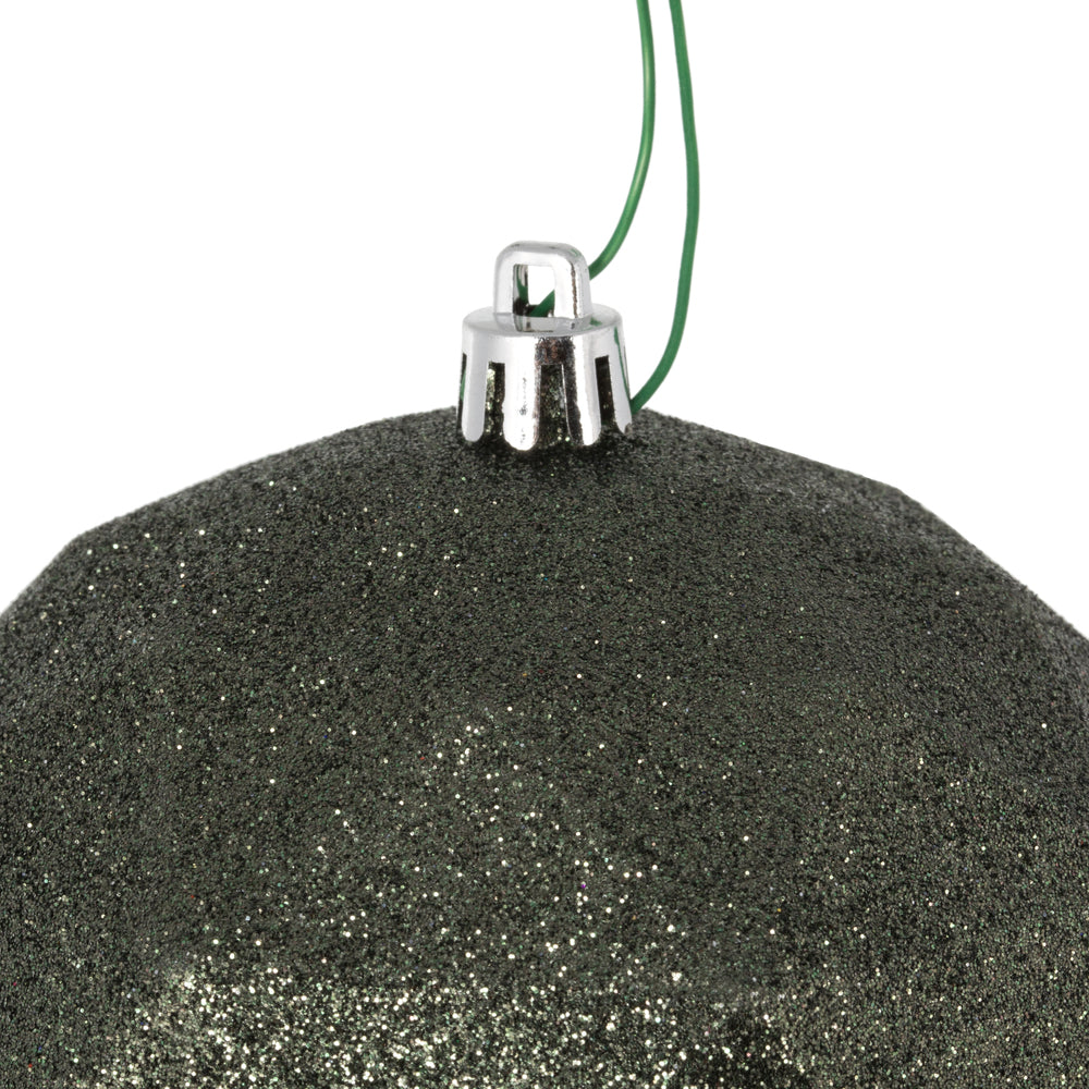 Vickerman 4.75" Wrought Iron Glitter Geo Ball 4/Bg
