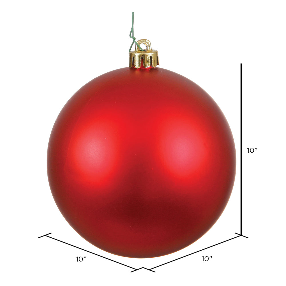 Vickerman 10" Red Matte Ball Ornament