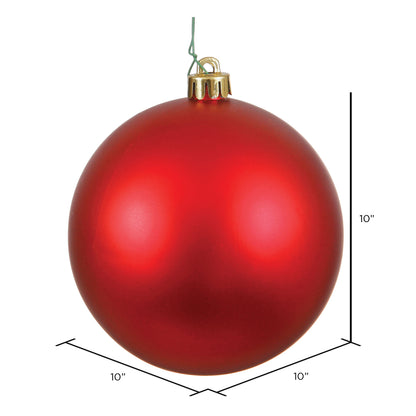 Vickerman 10" Red Matte Ball Ornament