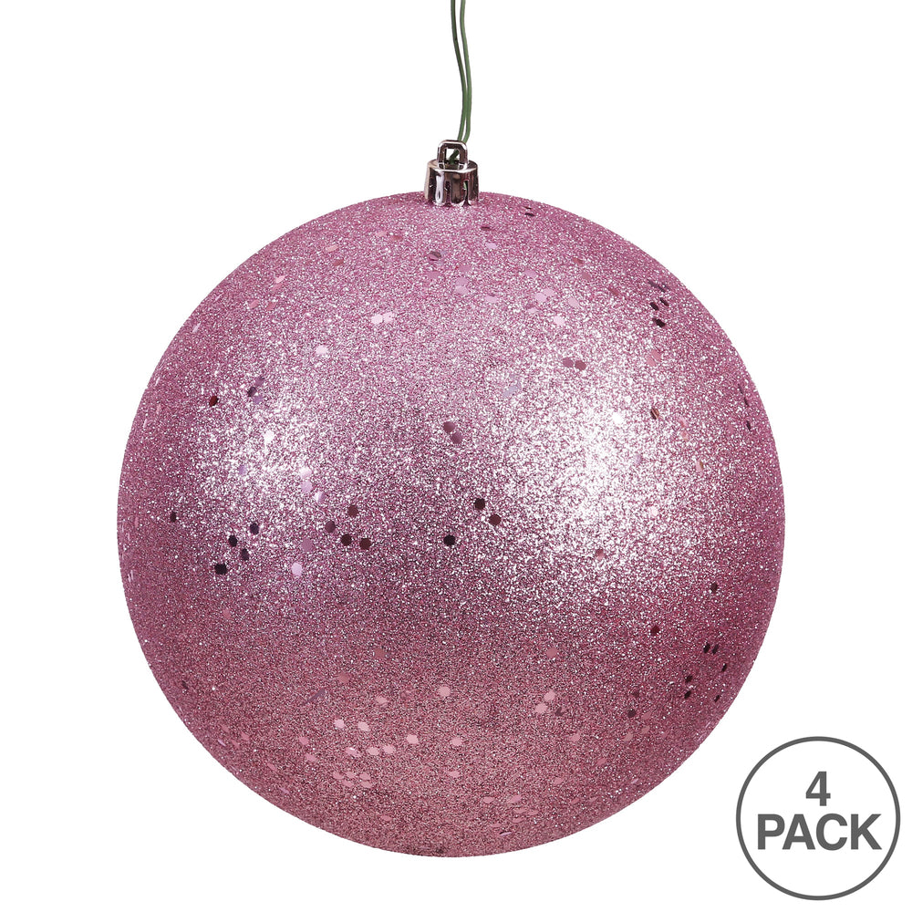 Vickerman 6" Mauve Sequin Ball Ornament 4 per Bag