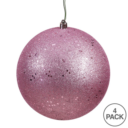 Vickerman 6" Mauve Sequin Ball Ornament 4 per Bag