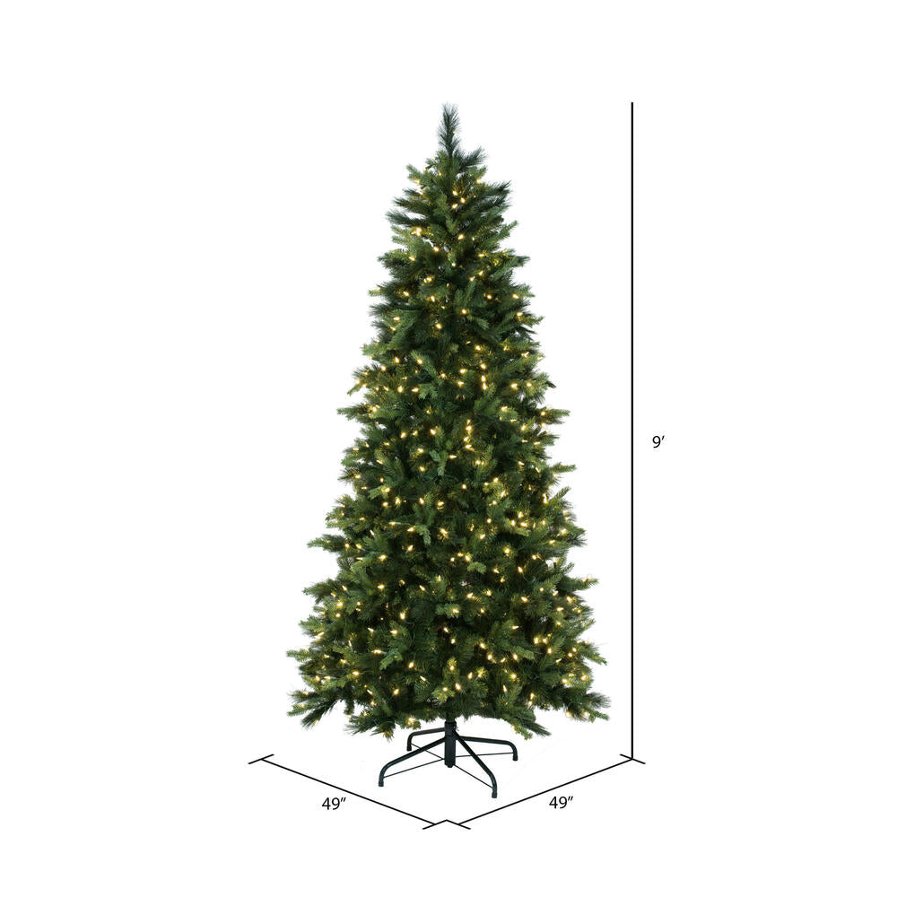 Vickerman 9' x 49" Southern Mixed Spruce Artificial Christmas Tree with Warm White LED Lights.