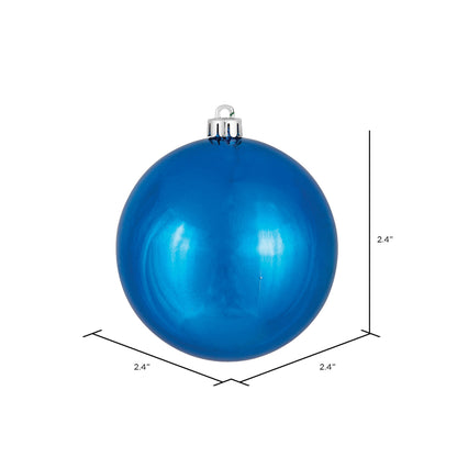 Vickerman 2.4" Blue Shiny Ball Ornament 24 per Bag