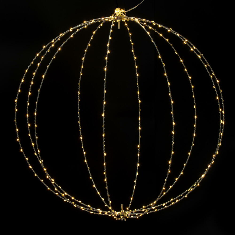 Vickerman 400 lights x 24" Warm White LED Ball Steel Wire Silhouette Light.