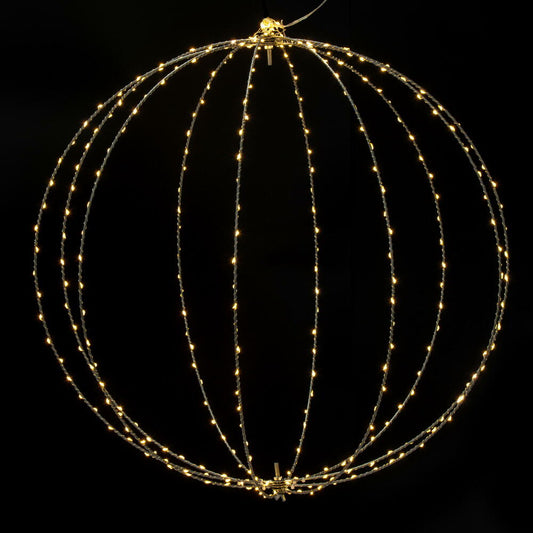 Vickerman 400 lights x 24" Warm White LED Ball Steel Wire Silhouette Light.