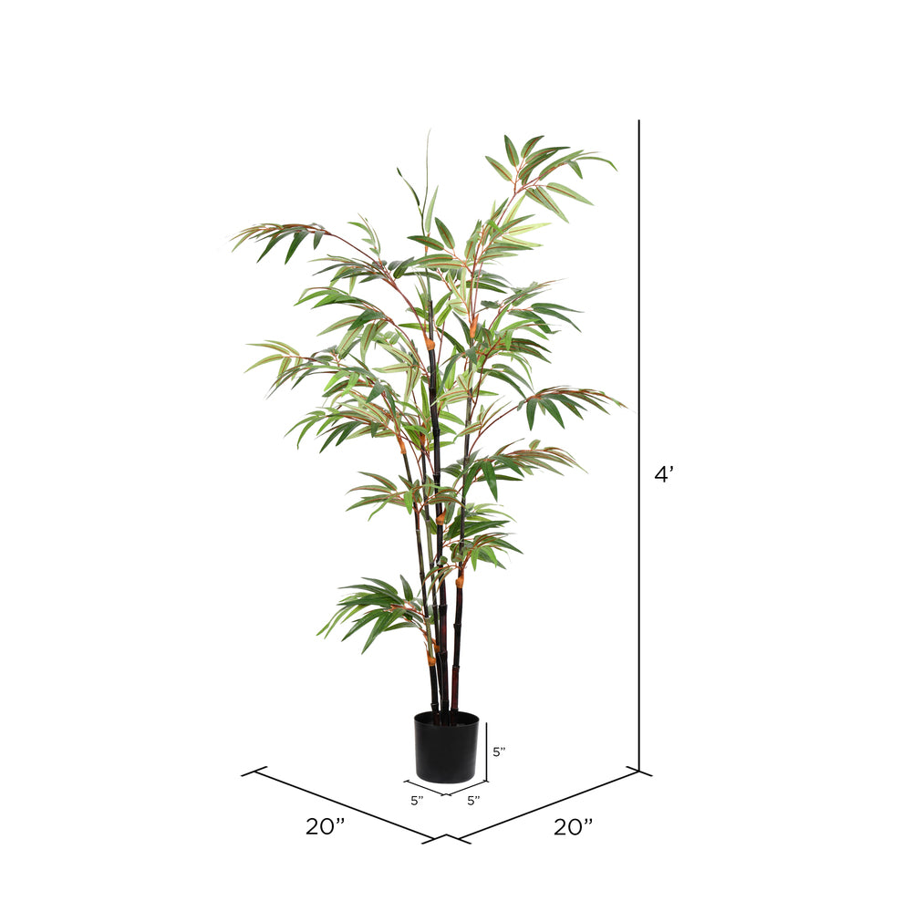 Vickerman 4' Artificial Potted Black Japanese Bamboo Tree.
