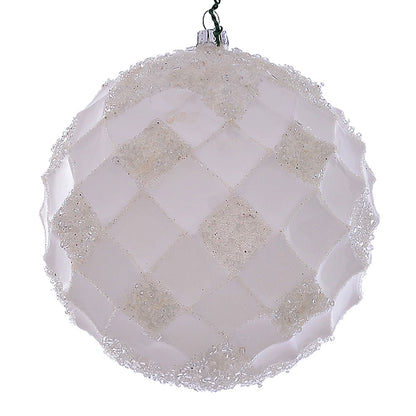 Vickerman 4.75" White Net Beaded Ball 3 per Bag