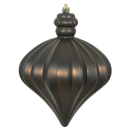 Vickerman 6" Chocolate Matte Onion Drop Christmas Ornament 4 per pack