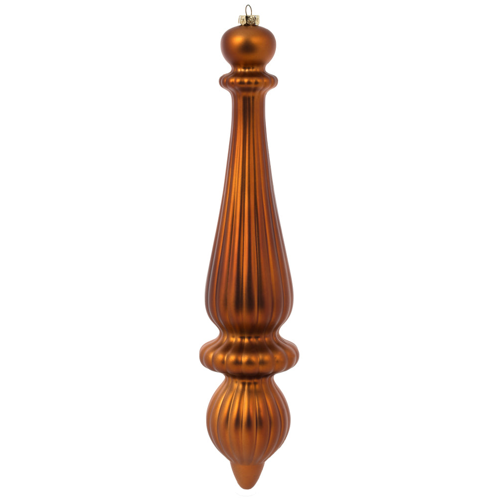 Vickerman 14" Copper Matte Finial Drop Christmas Ornament UV Treated with Drilled and Wired Cap 2 per bag