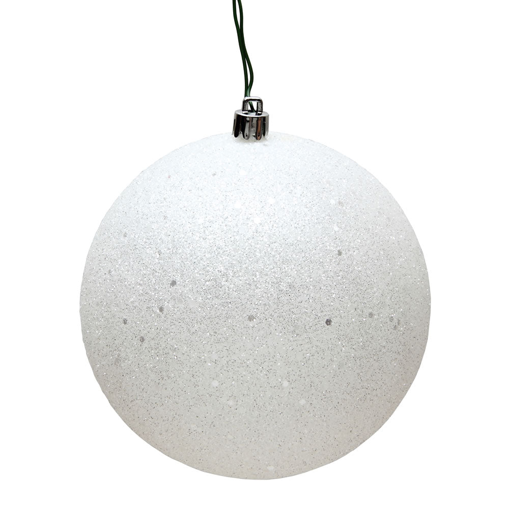 Vickerman 4.75" White Sequin Ball Ornament 4 per Bag