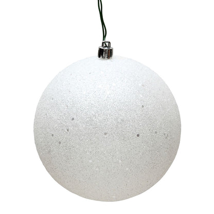 Vickerman 4.75" White Sequin Ball Ornament 4 per Bag