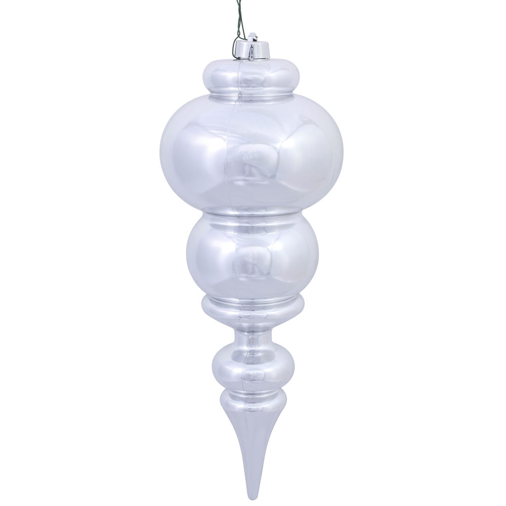 Vickerman 14" Silver Shiny Finial Ornament