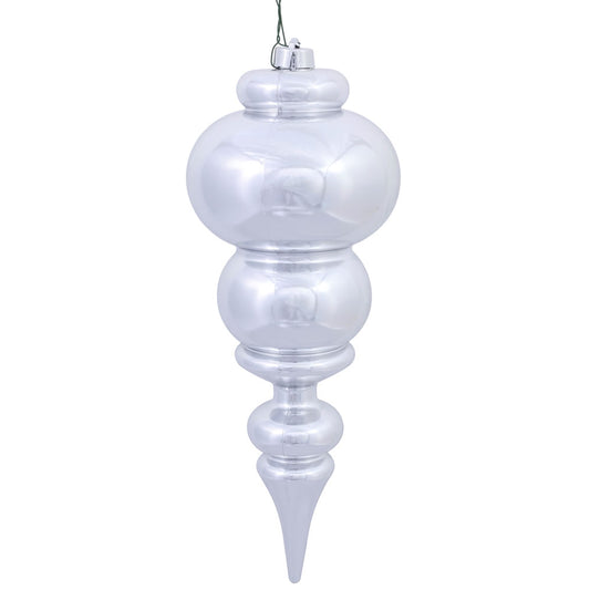 Vickerman 14" Silver Shiny Finial Ornament