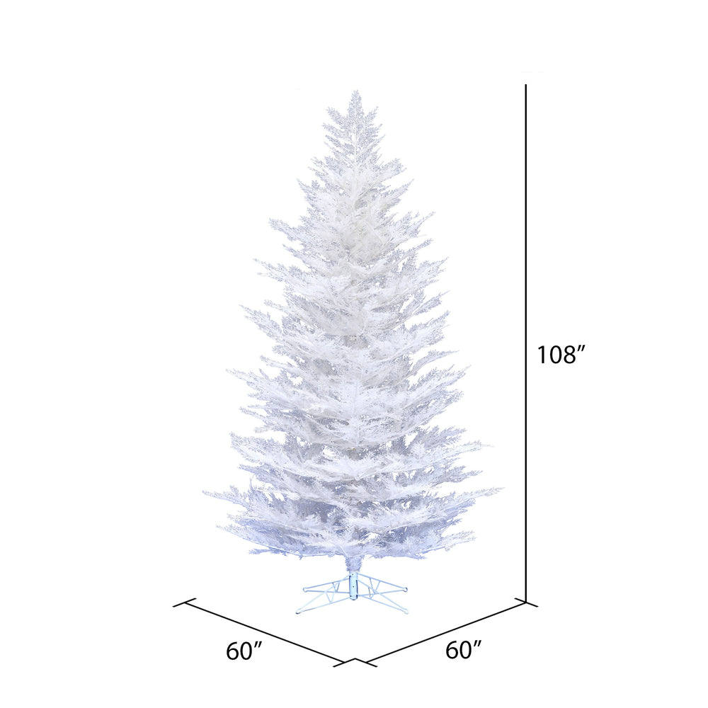 Vickerman 9' x 60" Flocked Cedar Pine Artificial Christmas Tree Unlit