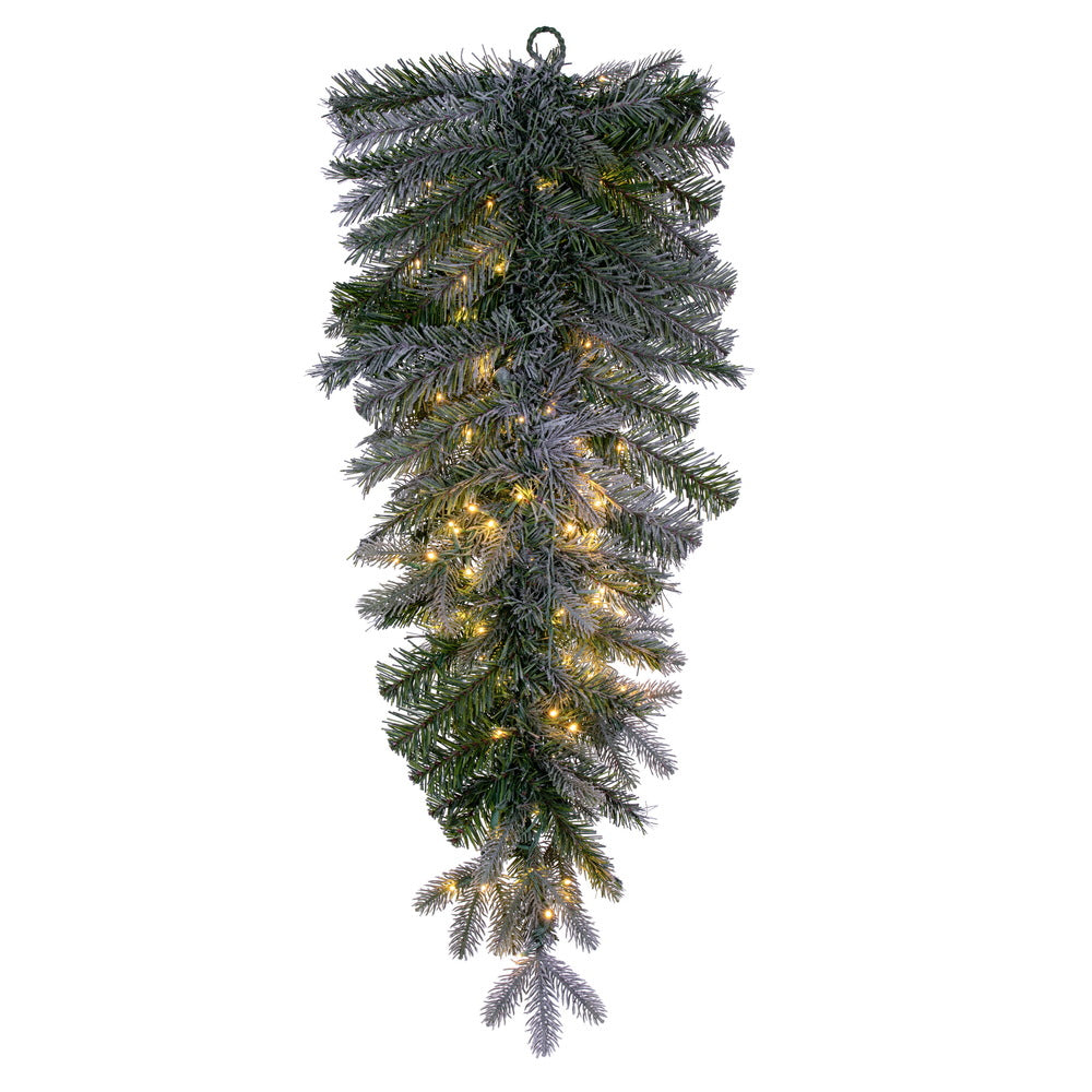Vickerman 36" Frosted Douglas Fir Artificial Pre-Lit Warm White 3mm Low Voltage LED Wide Angle Lights.