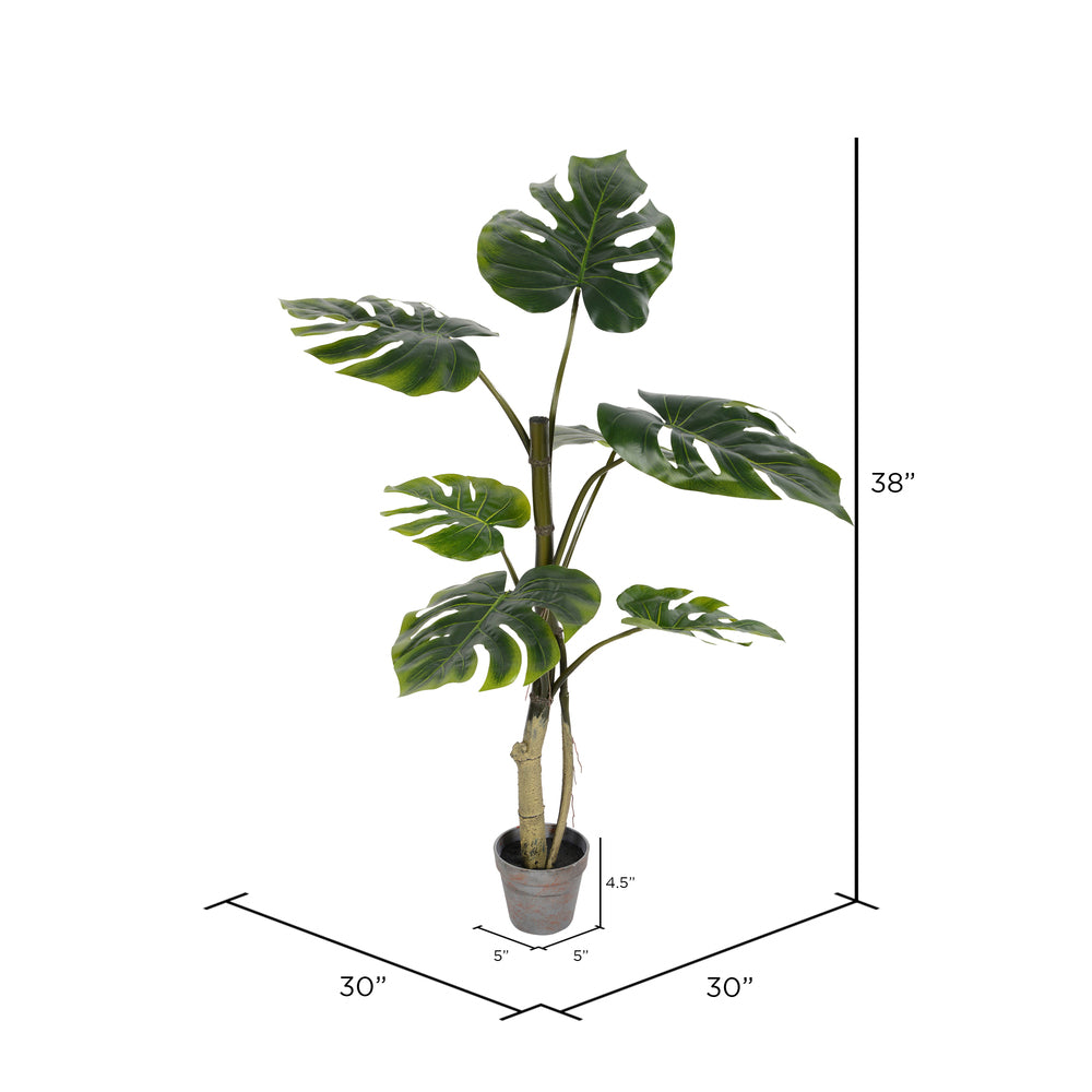 Vickerman 38" Artificial Potted Grand Split Philodendron Tree.