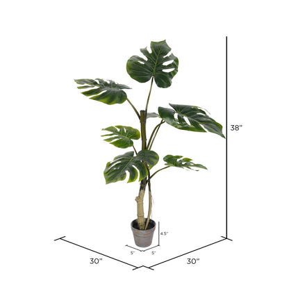 Vickerman 38" Artificial Potted Grand Split Philodendron Tree.