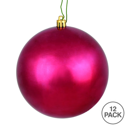 Vickerman 3" Berry Red Shiny Ball Ornament 12 per Bag