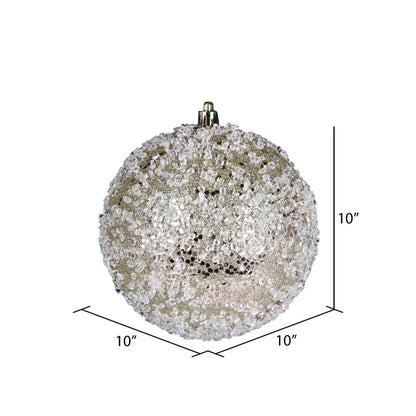 Vickerman 10" Champagne Glitter Hail Ball Ornament
